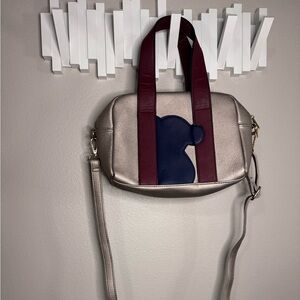 Stylish Silver and Burgundy Women's Bag